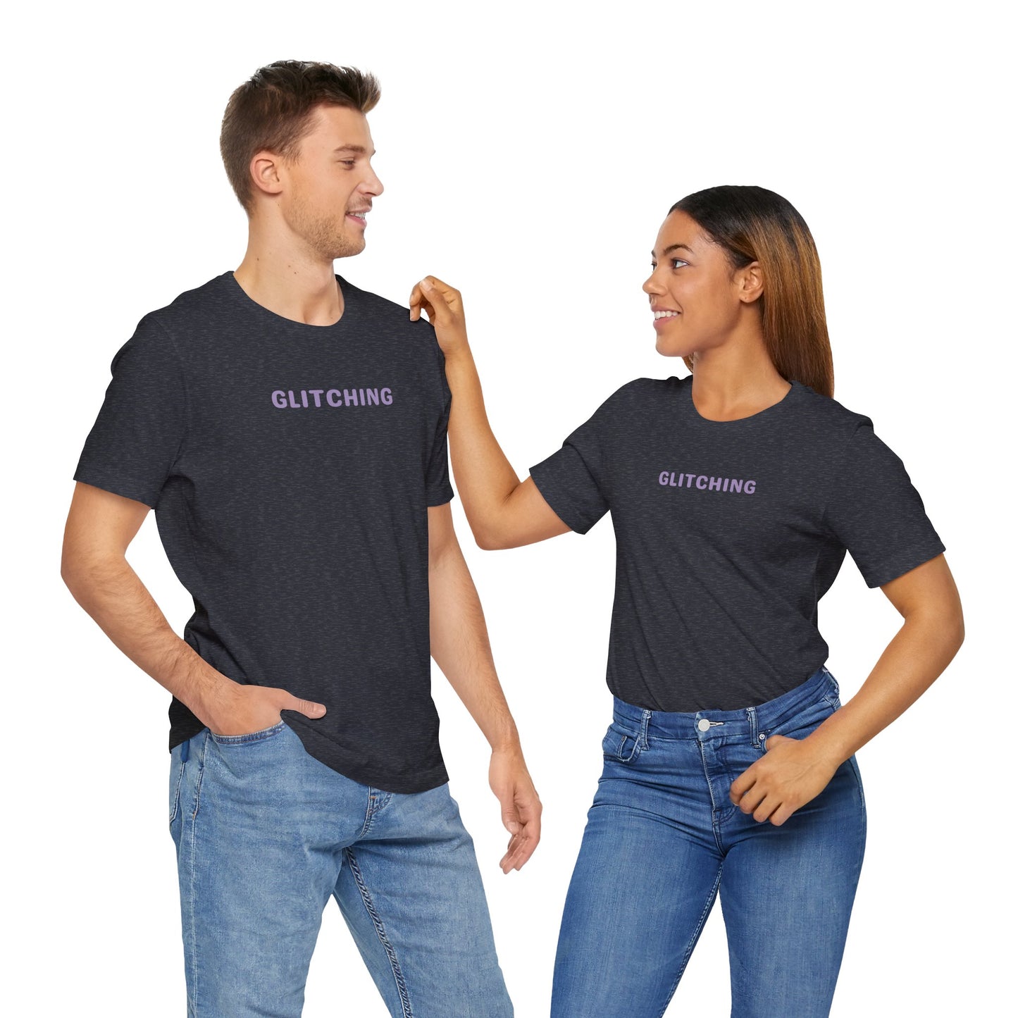 Glitching Unisex Tee - Social malfunctioning, too many DM's, tired, stressed, brain hiccup, human glitching - Trendy Graphic T-shirt, Thoughtful Gift, Tech lover