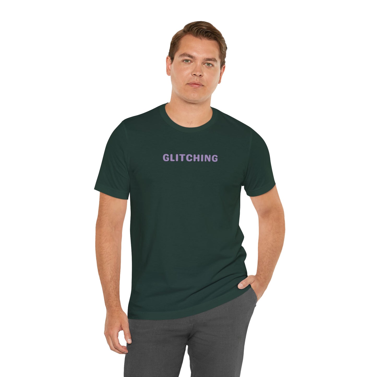 Glitching Unisex Tee - Social malfunctioning, too many DM's, tired, stressed, brain hiccup, human glitching - Trendy Graphic T-shirt, Thoughtful Gift, Tech lover