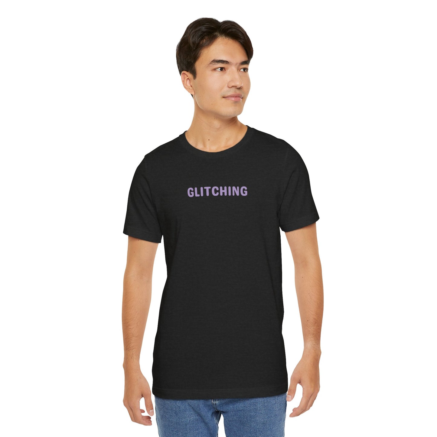 Glitching Unisex Tee - Social malfunctioning, too many DM's, tired, stressed, brain hiccup, human glitching - Trendy Graphic T-shirt, Thoughtful Gift, Tech lover