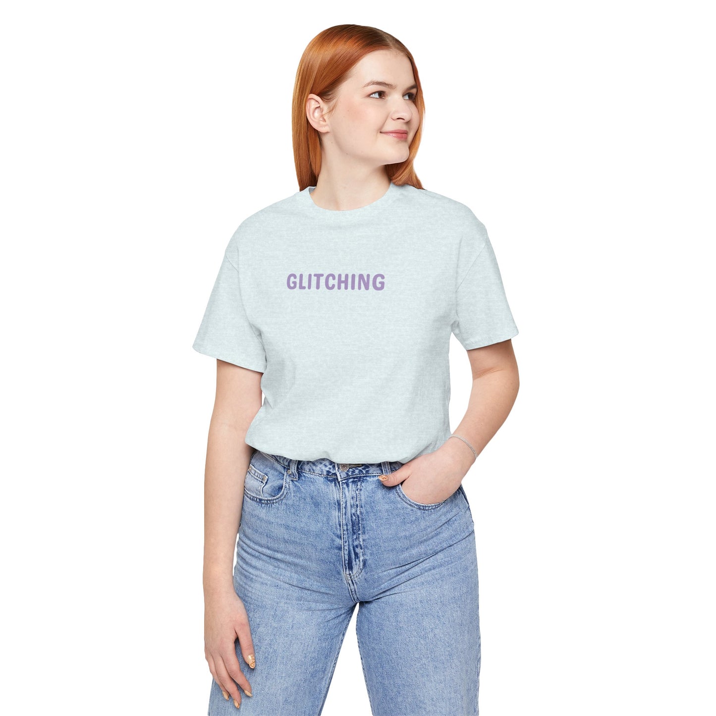 Glitching Unisex Tee - Social malfunctioning, too many DM's, tired, stressed, brain hiccup, human glitching - Trendy Graphic T-shirt, Thoughtful Gift, Tech lover