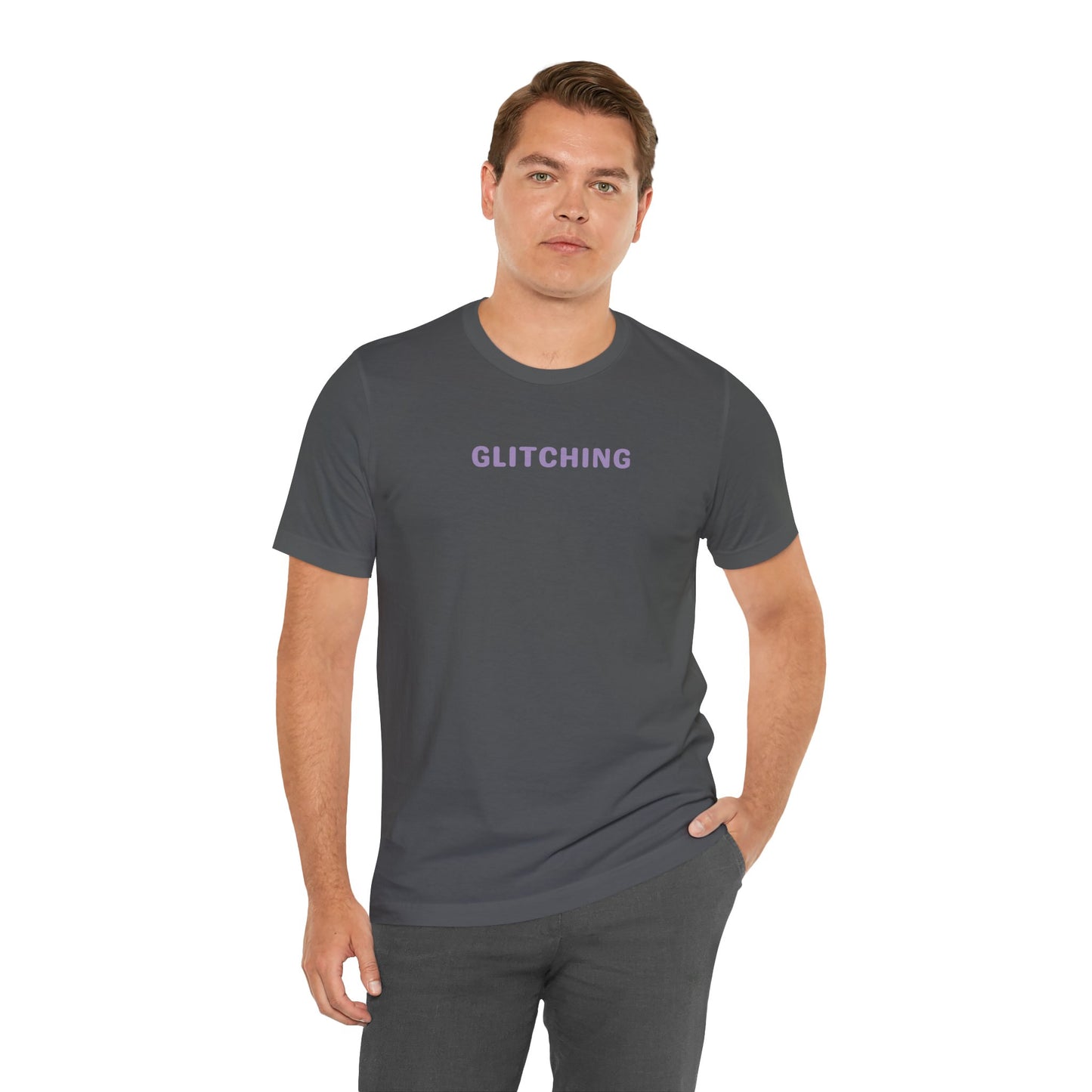 Glitching Unisex Tee - Social malfunctioning, too many DM's, tired, stressed, brain hiccup, human glitching - Trendy Graphic T-shirt, Thoughtful Gift, Tech lover